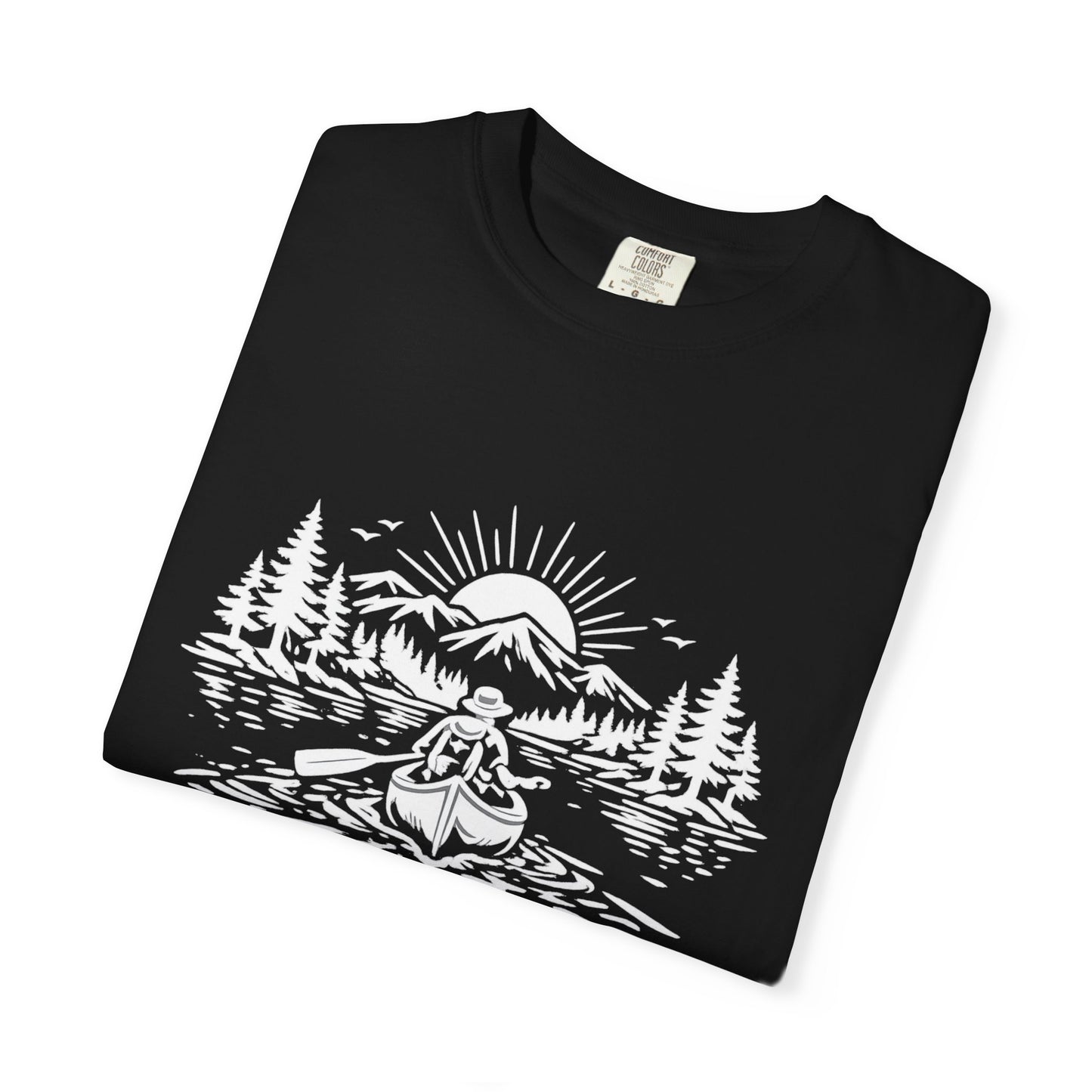 Minimalist Paddling Illustration T-Shirt — Lightweight Casual Tee