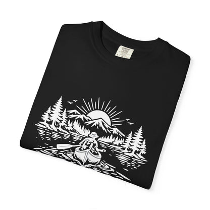 Minimalist Paddling Illustration T-Shirt — Lightweight Casual Tee