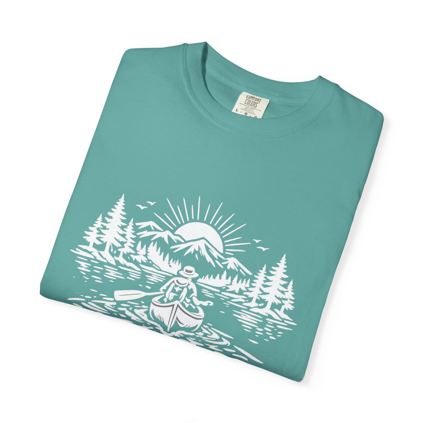 Minimalist Paddling Illustration T-Shirt — Lightweight Casual Tee