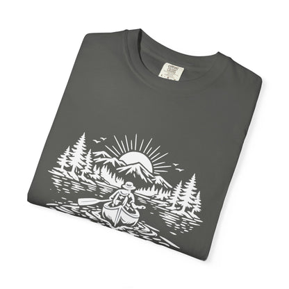 Minimalist Paddling Illustration T-Shirt — Lightweight Casual Tee