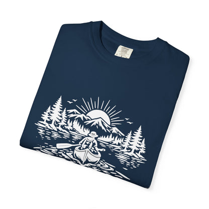 Minimalist Paddling Illustration T-Shirt — Lightweight Casual Tee