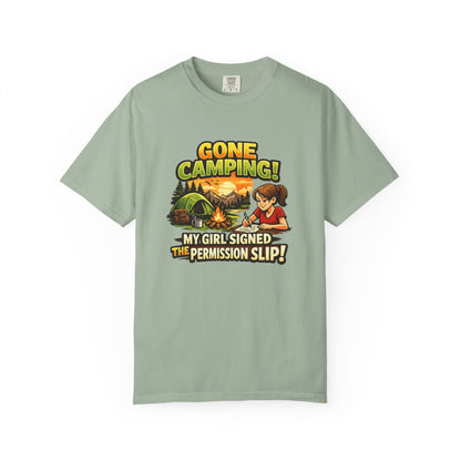 "Gone Camping! My Girl Signed the Permission Slip" Funny Outdoor Tee
